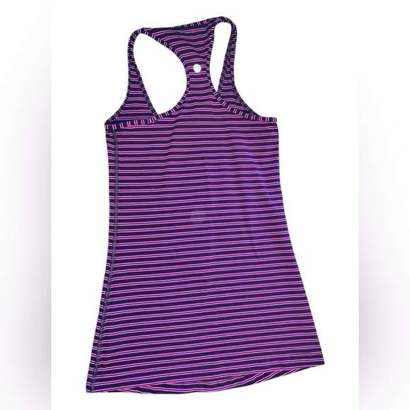Lululemon Striped Racerback Tank – Purple & Pink – Size 4 - Picture 2 of 2